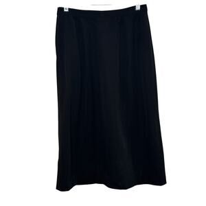 Vtg Calvin Klein Union Made Size 12 Black Front Pleat Pencil Skirt